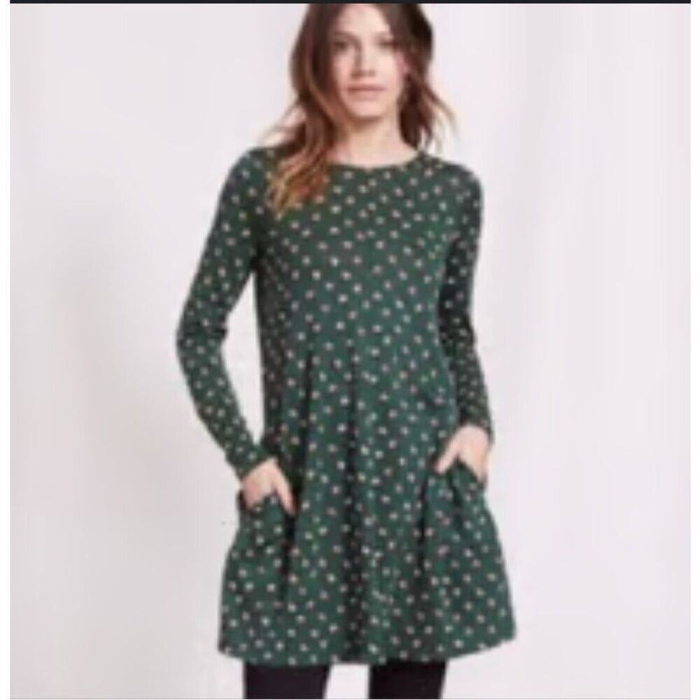 BODEN Long Sleeve Mini Dress Green Size 8 EUC E133